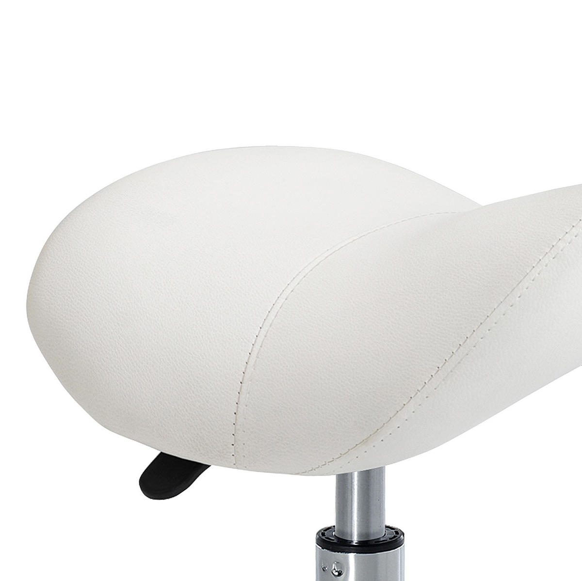 ROLLHOCKER höhenverstellbar 49 - 61 cm Weiß - Weiß, Kunststoff (53/49/52cm) - Meubliv