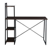SCHREIBTISCH Combo 1 inkl. Regal mit Metall-Gestell - Dunkelbraun, Holzwerkstoff (120/48/117cm) - SVITA