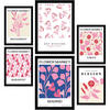 POSTER Set Mit 6 Blumen Feldblumen Natur Und Botanikdrucke Für Innenarchitektur A3 & A4 Schwarzer Rahmen - Schwarz, Papier (29/3cm) - Nacnic