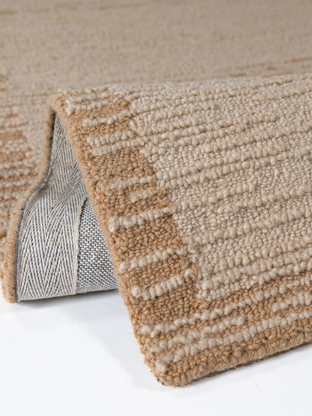 TEPPICH aus Wolle, handgetuftet, GANNEL, in Natur, Blockdesign, 140 x 200 cm - Beige, Textil (140/200cm) - KADIMA DESIGN