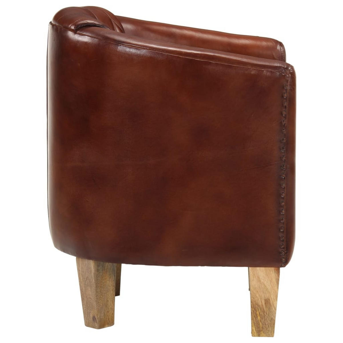 CLUBSESSEL Atmungsaktives Material 58/54/70 cm Braun Ler - Braun, Leder (54/70/58cm) - vidaXL