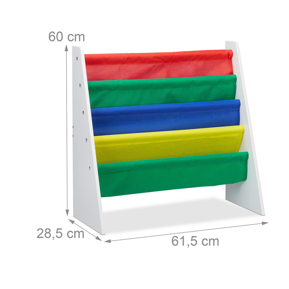 BÜCHERREGAL Kinder - Multicolor, Holzwerkstoff/Kunststoff (61.5/60/28.5cm) - Relaxdays