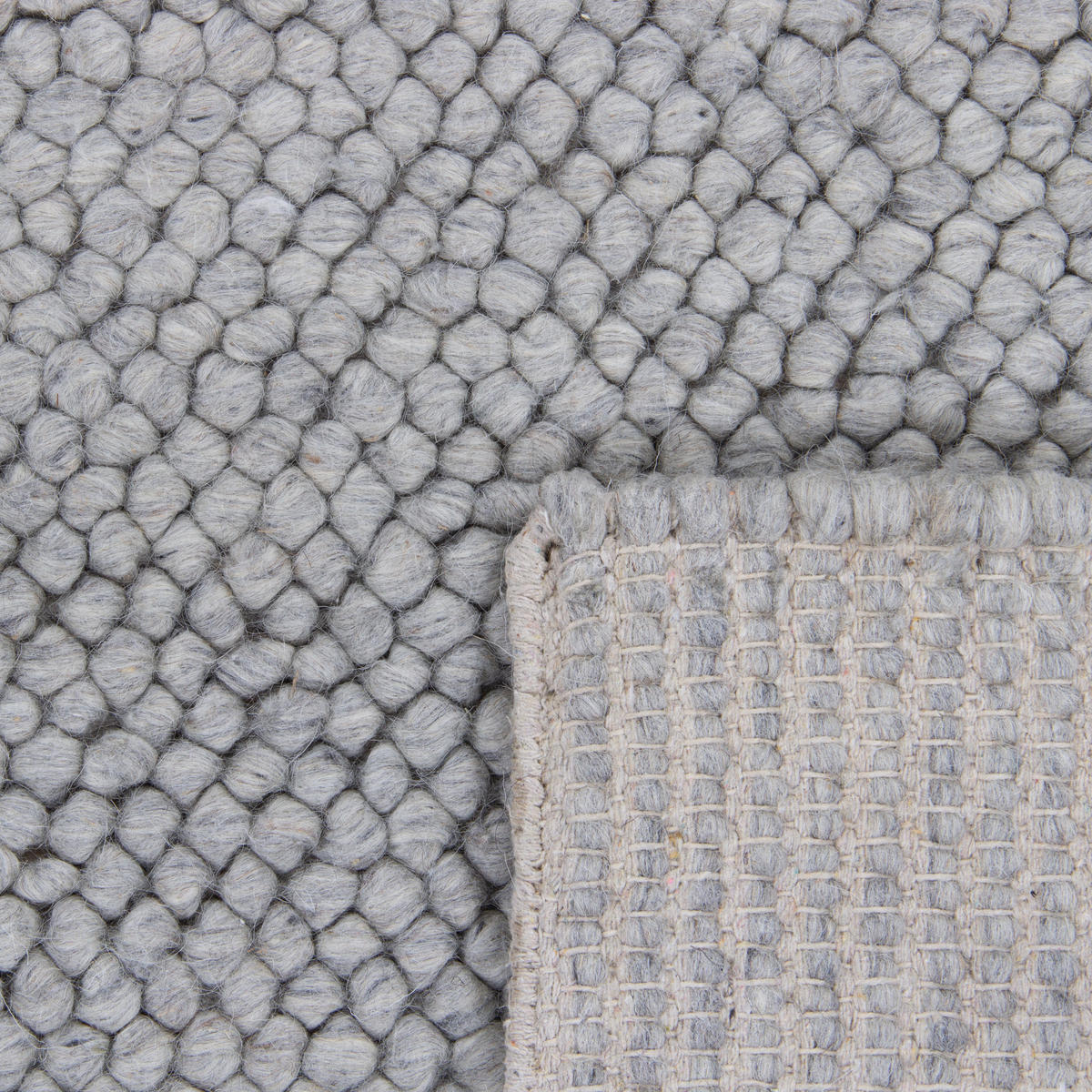 WOLLTEPPICH WOOLY 80/150 silber - Silberfarben, Naturmaterialien (80/150cm) - Consilio Concept