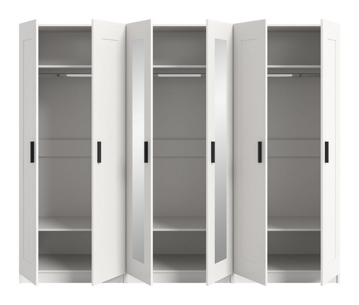 KLEIDERSCHRANKKOMBINATION VISBY (B/H/T: ca. 240/194/56 cm) in weiß/weiß - Weiß, Holzwerkstoff (240/194/56cm)
