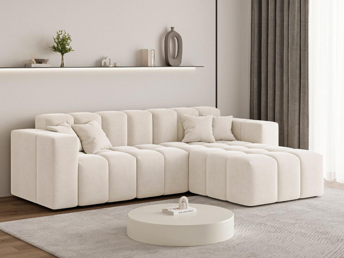 ECKSOFA Loopo Creme Rechts - Creme, Holz/Textil (265/180cm) - Graingold