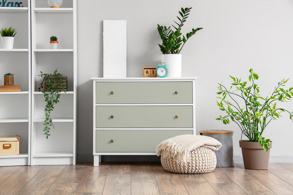 MÖBLAUFKLEBER 100x50 cm graugrün - Salbeigrün, Kunststoff (100/50/0.1cm) - Wallfluent