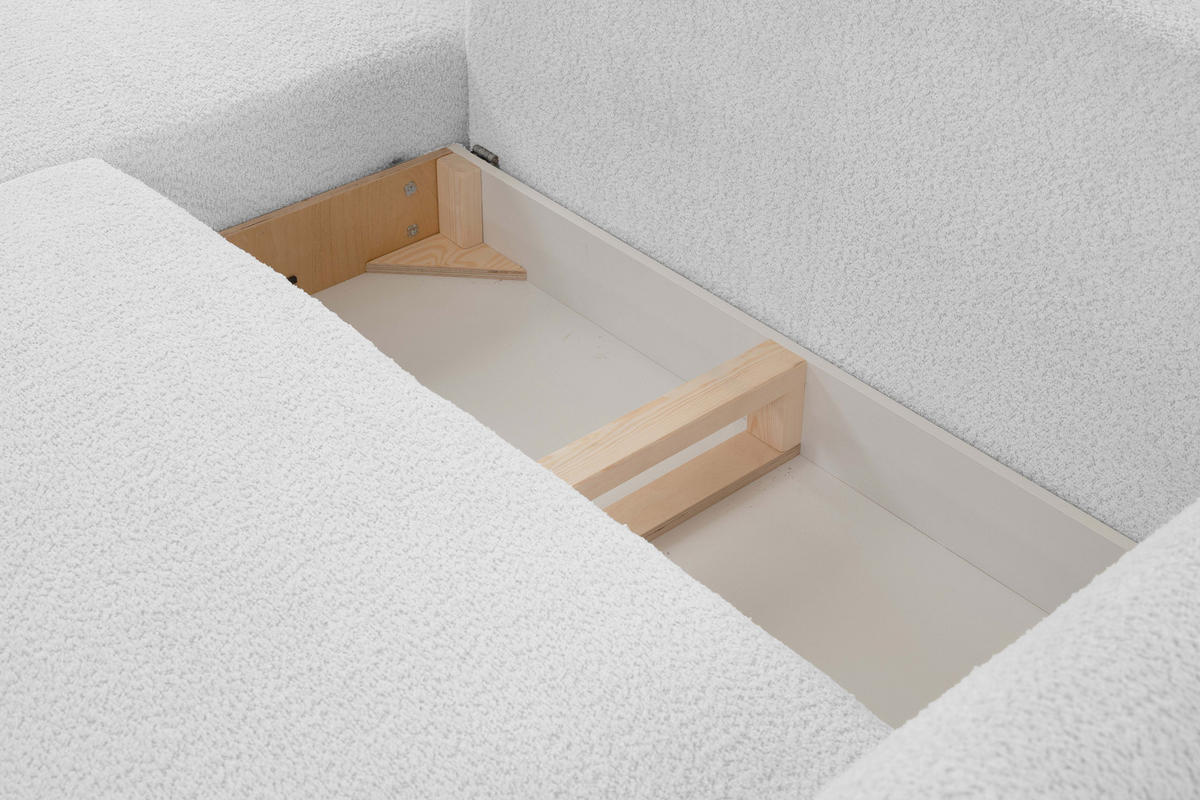 ECKSOFA ADEL mit Schlaffunktion und Bettkasten, L-förm, Metallbeine, verstellbar lose Rückenkissen, freistehend, RECHTS, 257x171x90 cm, Silver - Silberfarben, Holz/Textil (257/171cm) - DomoHome