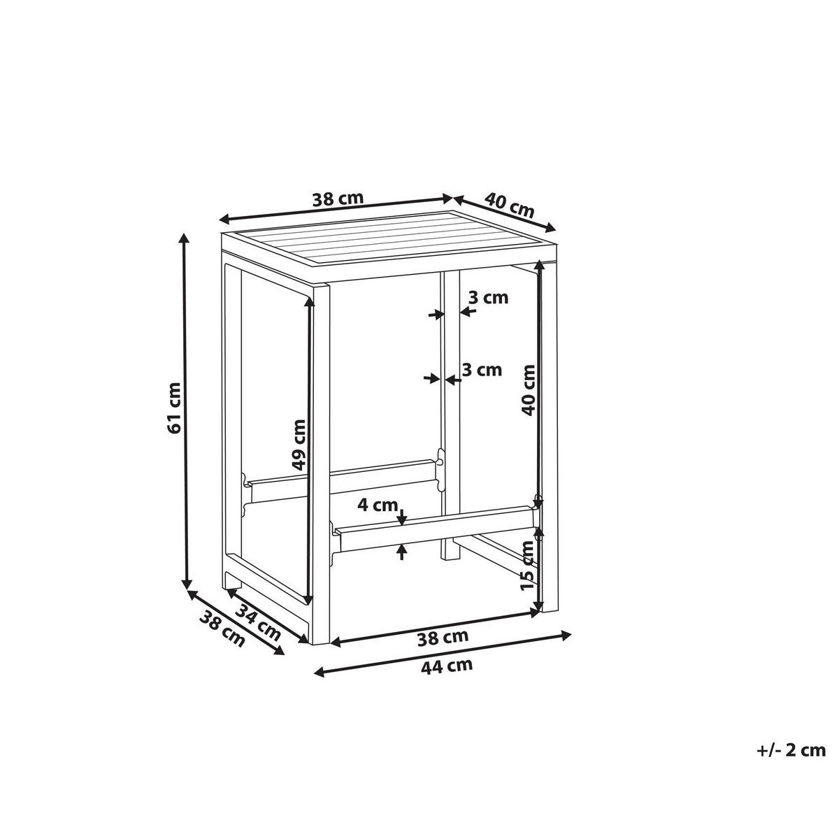 GARTENSTUHL Weiß Avetrana - Weiß/Braun, Metall (40/61/38cm) - Beliani
