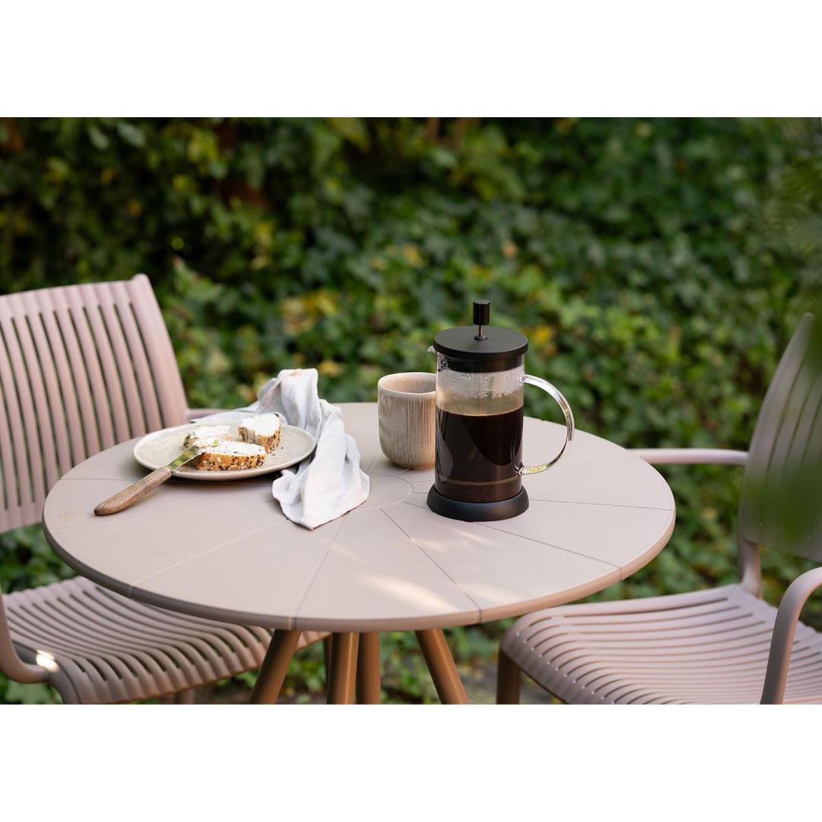CAFÉTISCH, Berta, Taupe, Metall, 70 x 70 x 74 cm - Taupe, Metall (70/70/74cm) - ebuy24