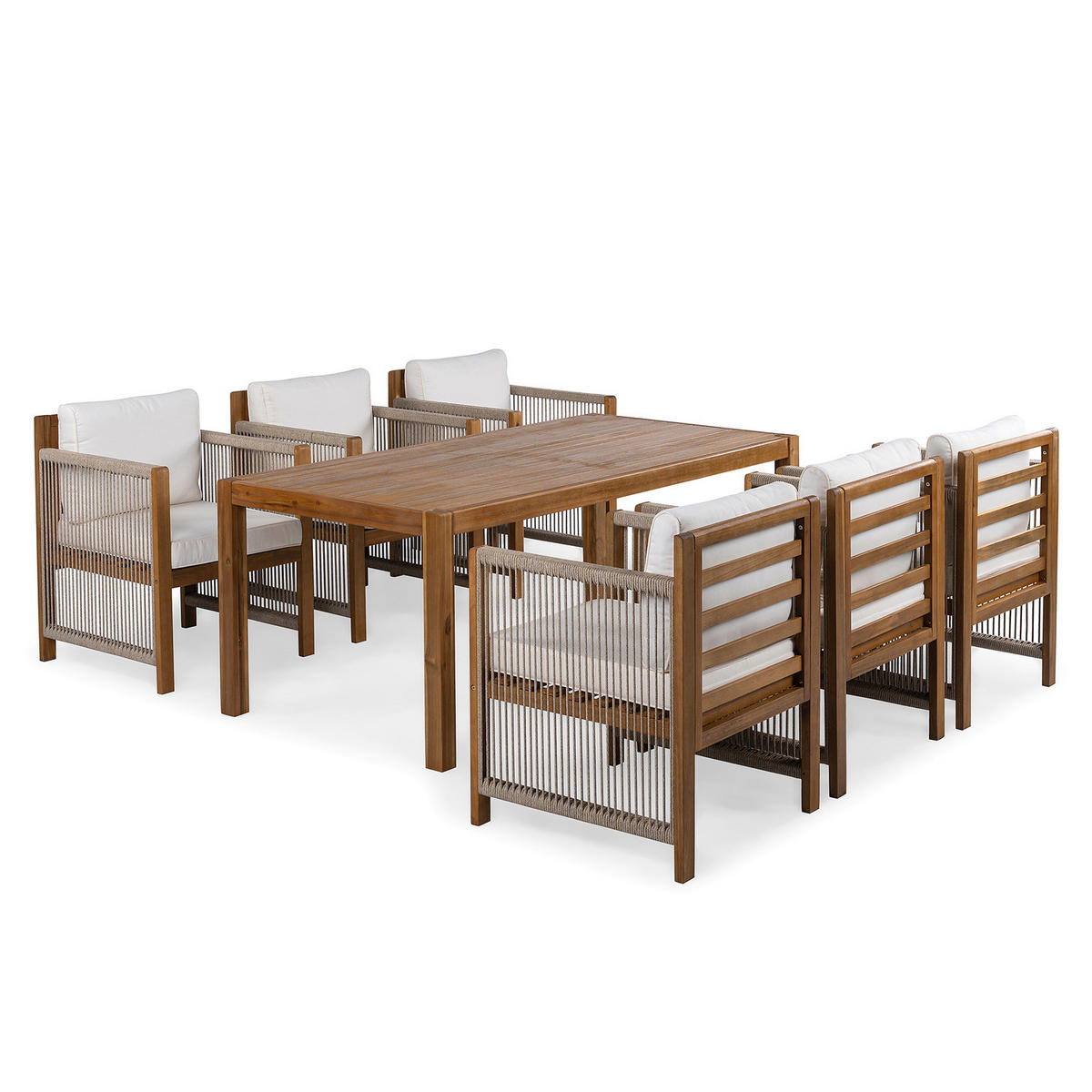 MASSIVER GARTENESSTISCH - Akazie massiv - Braun/Akaziefarben, Holz (85/180/72cm) - home24