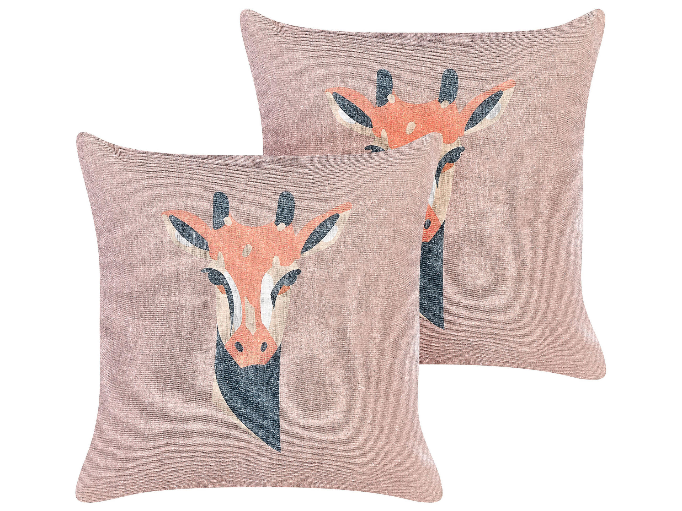 DEKOKISSEN 2er-Set Rosa 45/45 cm Candelabra - Pink, Textil (45/45cm) - Beliani