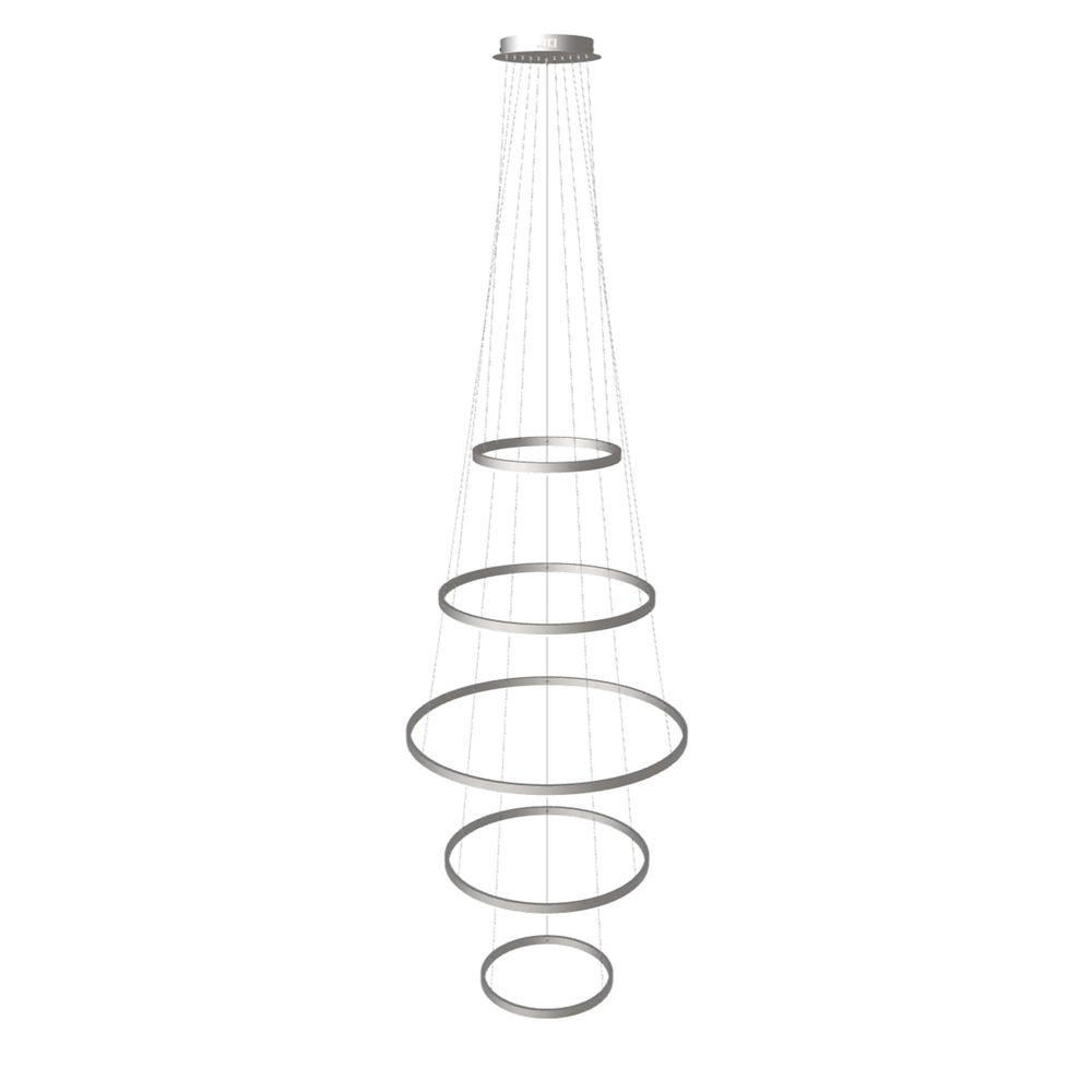 LED-HÄNGELAMPE 5er Ring Aluminium Ø 40 | 60 | 80 | 60 | 40cm - Alufarben, Metall (1.3/80/3.3cm) - s.luce