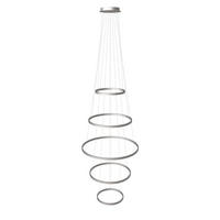 LED-HÄNGELAMPE 5er Ring Aluminium Ø 40 | 60 | 80 | 60 | 40cm - Alufarben, Metall (1.3/80/3.3cm) - s.luce