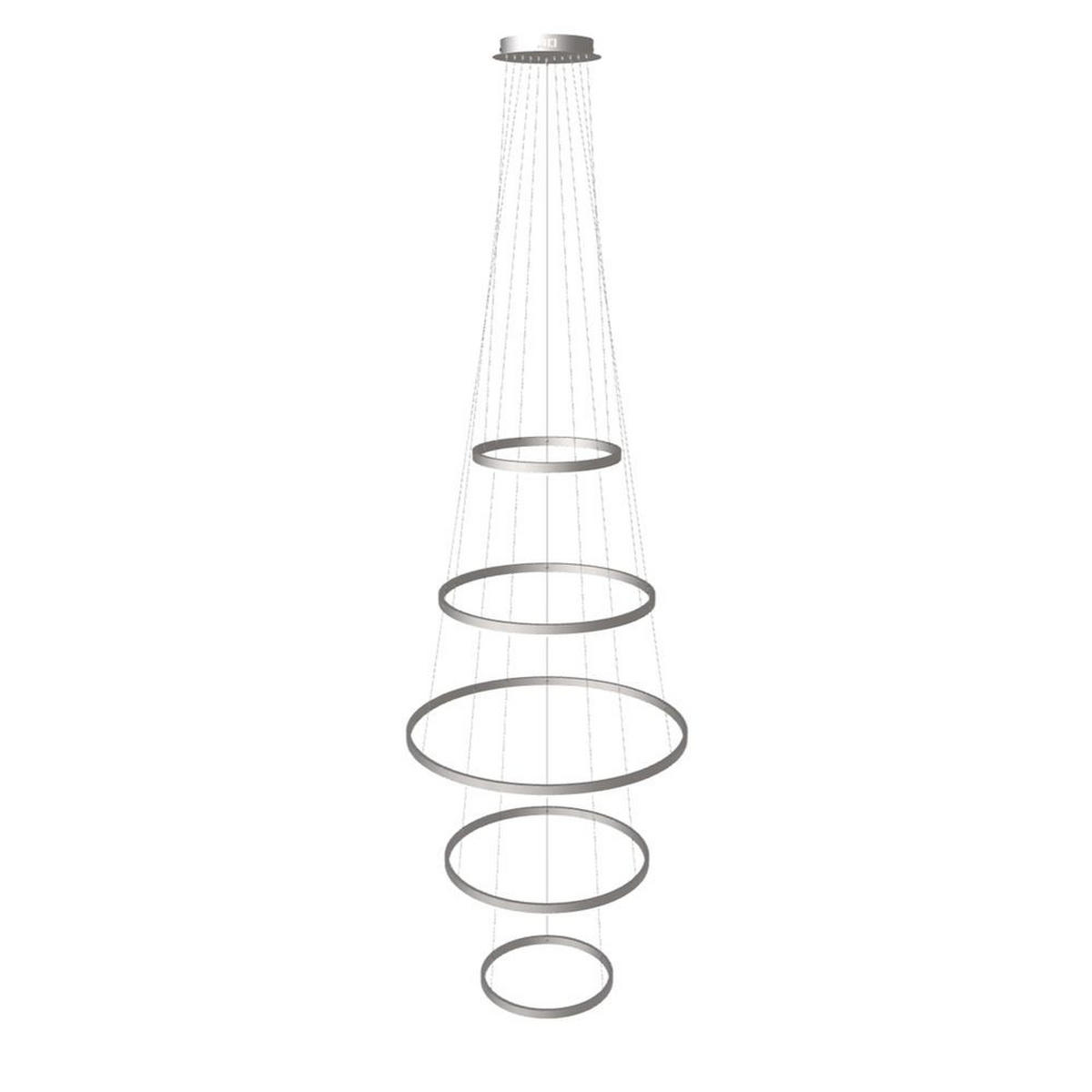 LED-HÄNGELAMPE 5er Ring Aluminium Ø 40 | 60 | 80 | 60 | 40cm - Alufarben, Metall (1.3/80/3.3cm) - s.luce