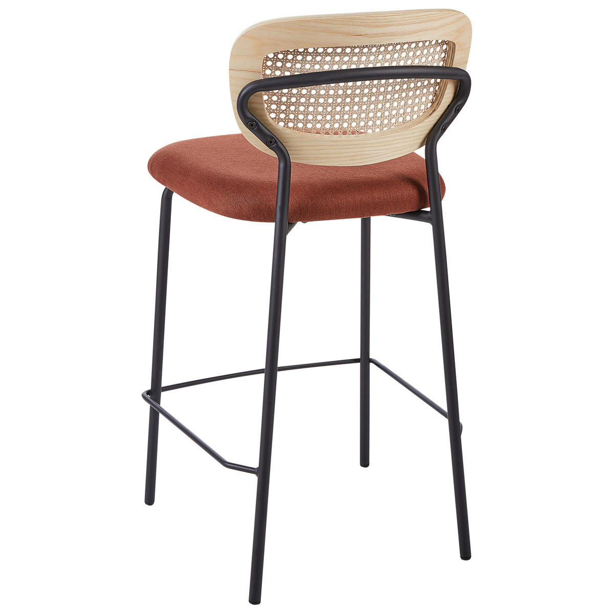 BARSTÜHLEN 2er-Set Naturfarben Mayetta - Schwarz/Naturfarben, Textil (45/90/43cm) - Beliani