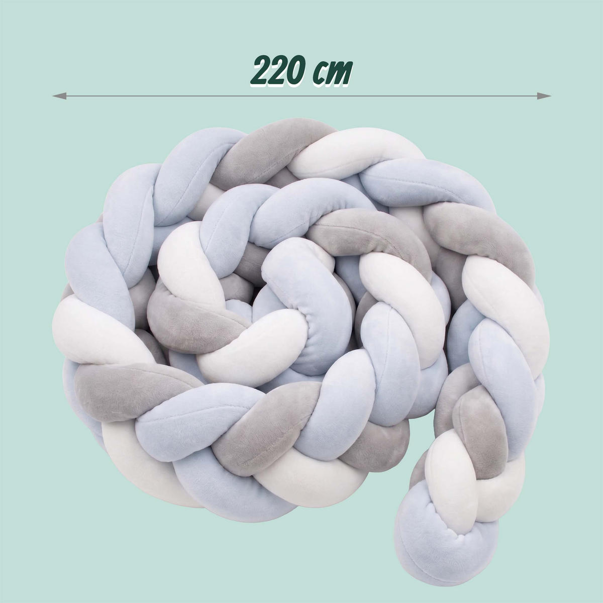 MANTINEL Šedo modrý pletený 220 cm - různobarevná/světle modrá, textil/plast (10/220cm) - Relaxdays