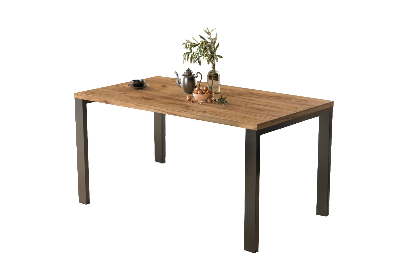 Endo-Moebel Esstisch Eiche Bianco 80x76x80 cm