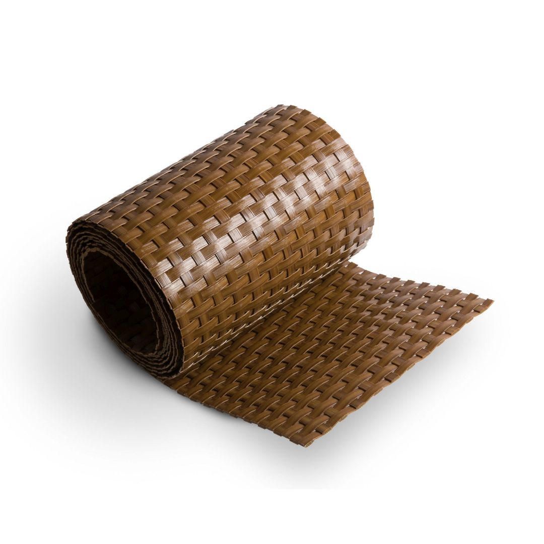SICHTSCHUTZSTREIFEN Rattan Einzelstreifen für Doppelstabmatten Honigbraun 2,55m - Rotbraun, Kunststoff (255/19cm) - ZAUN|ZU