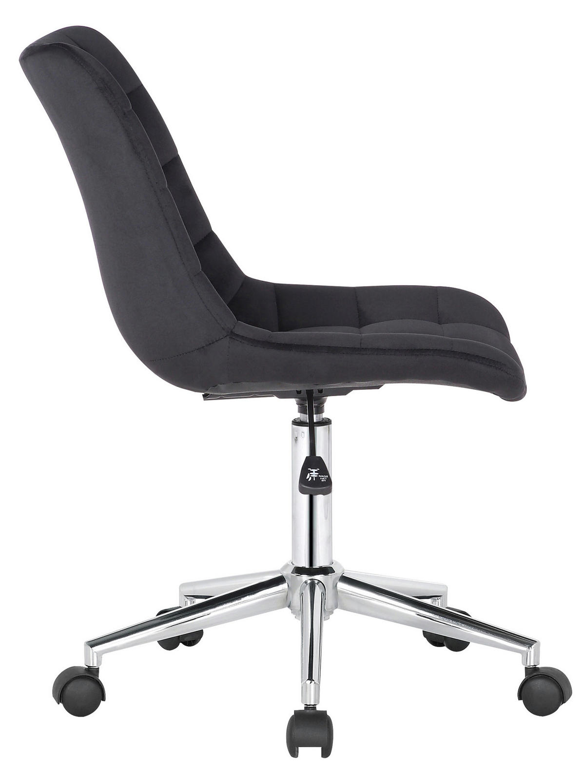 BÜROSTUHL Auronix Samt schwarz - Chromfarben/Schwarz, Metall (46/96/62cm) - TPFLiving