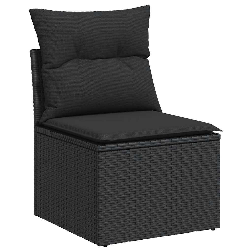 GARTENSTUHL Ohne Armlehnen Mit Kissen Schwarz Poly Rattan - Schwarz, Kunststoff (55/69/62cm) - vidaXL