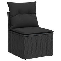 GARTENSTUHL Ohne Armlehnen Mit Kissen Schwarz Poly Rattan - Schwarz, Kunststoff (55/69/62cm) - vidaXL