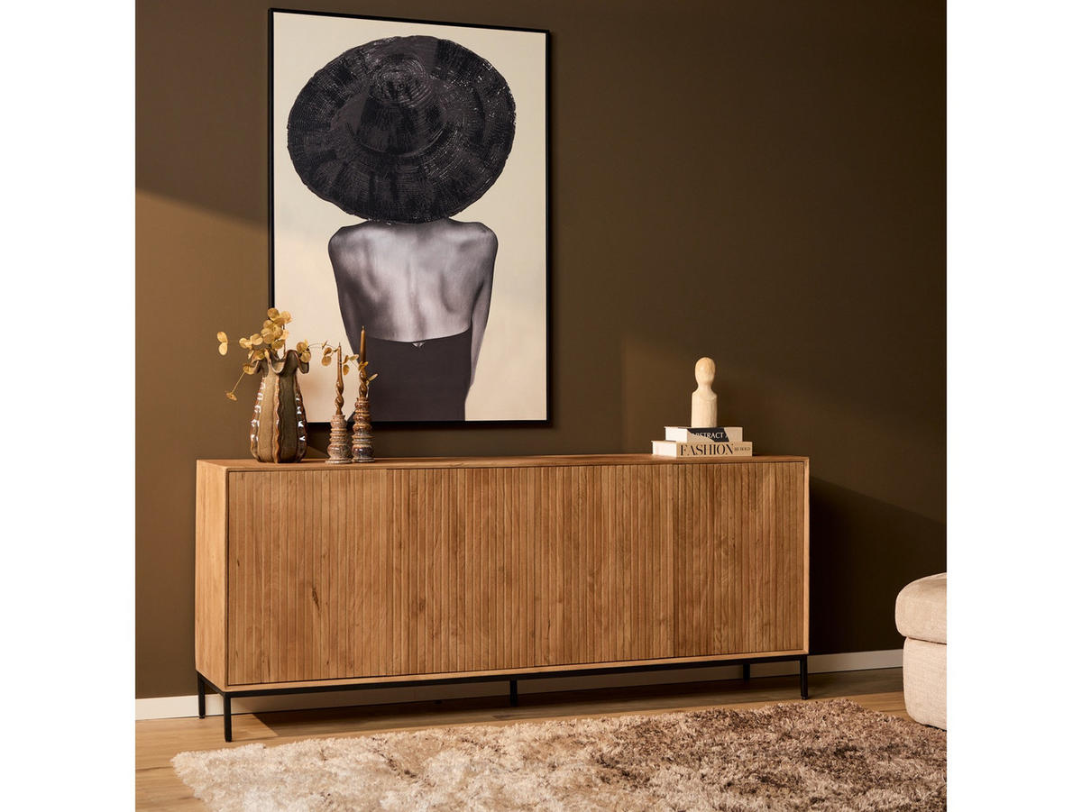 SIDEBOARD Dimora Mangoholz 210 cm / 45 cm Natur - Naturfarben, Holz (210/85/45cm) - Villa Möbel