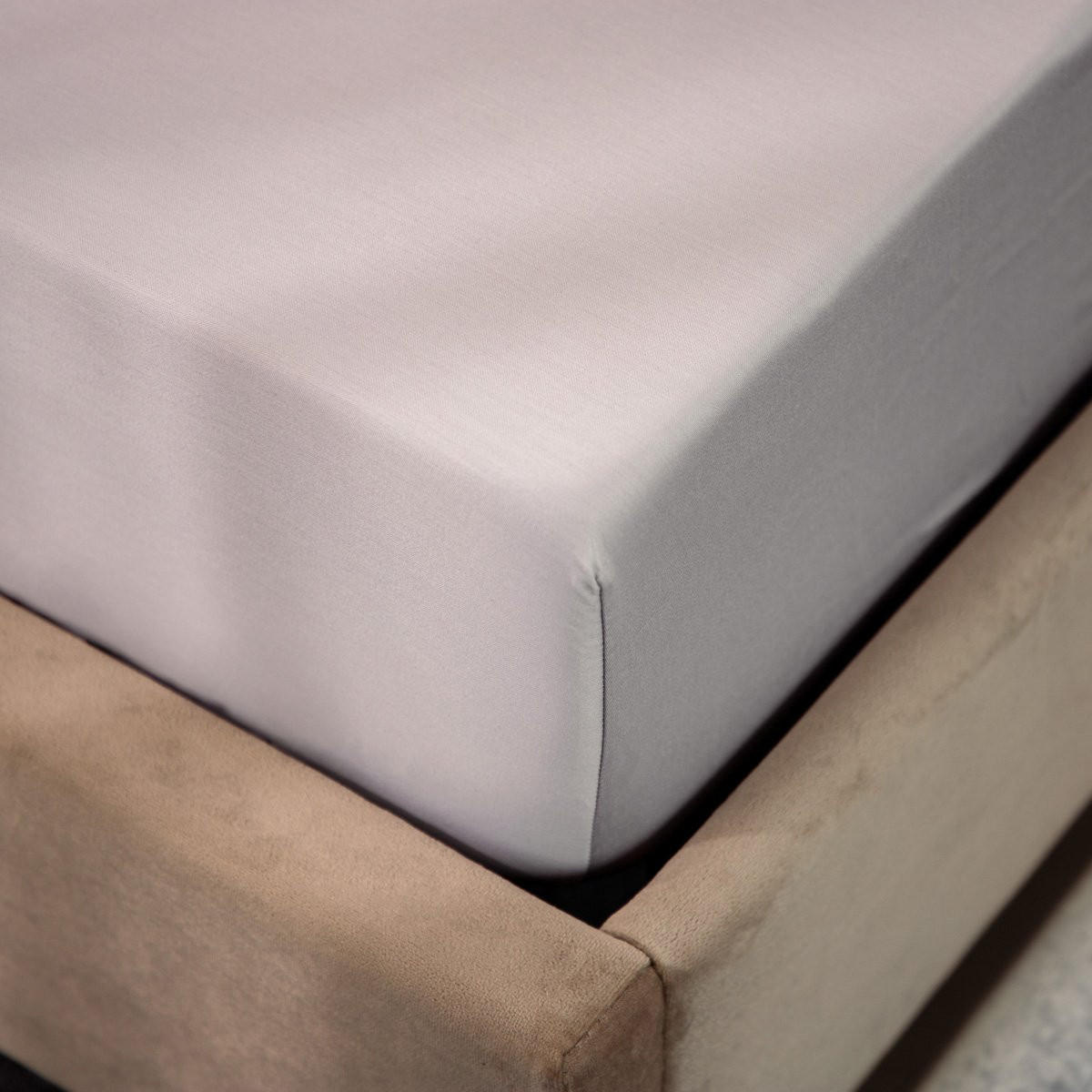 BETTLAKEN Danielle grau Satin 140/200 cm - Grau, Textil (140/200cm) - Homla