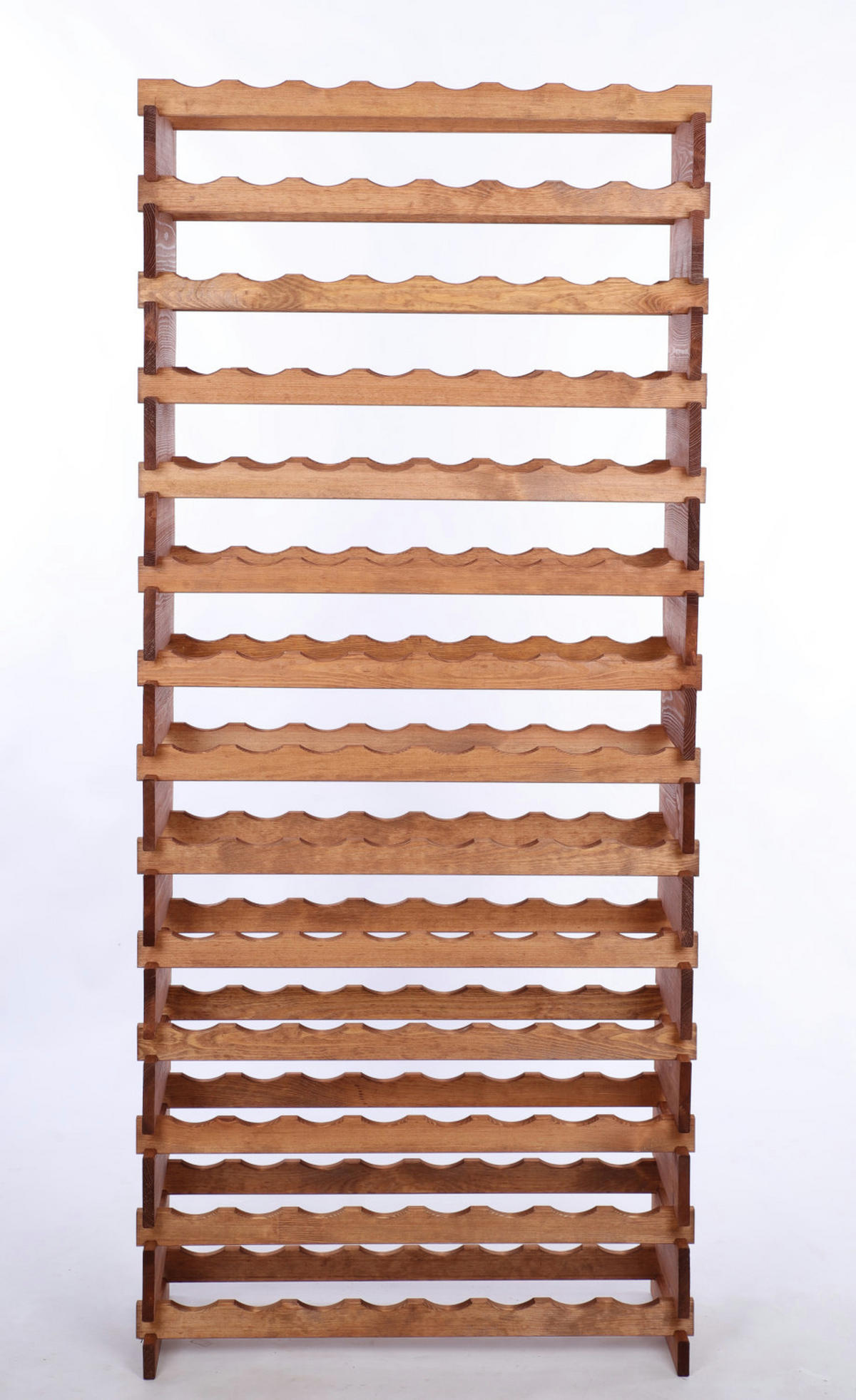 WEINREGAL VINOTECA FLEX PRO HxBxT 191x84x28cm 112 Flaschen auf 14 Ebenen Braun geölt - Braun, Holz (84/191/28cm) - PROREGAL