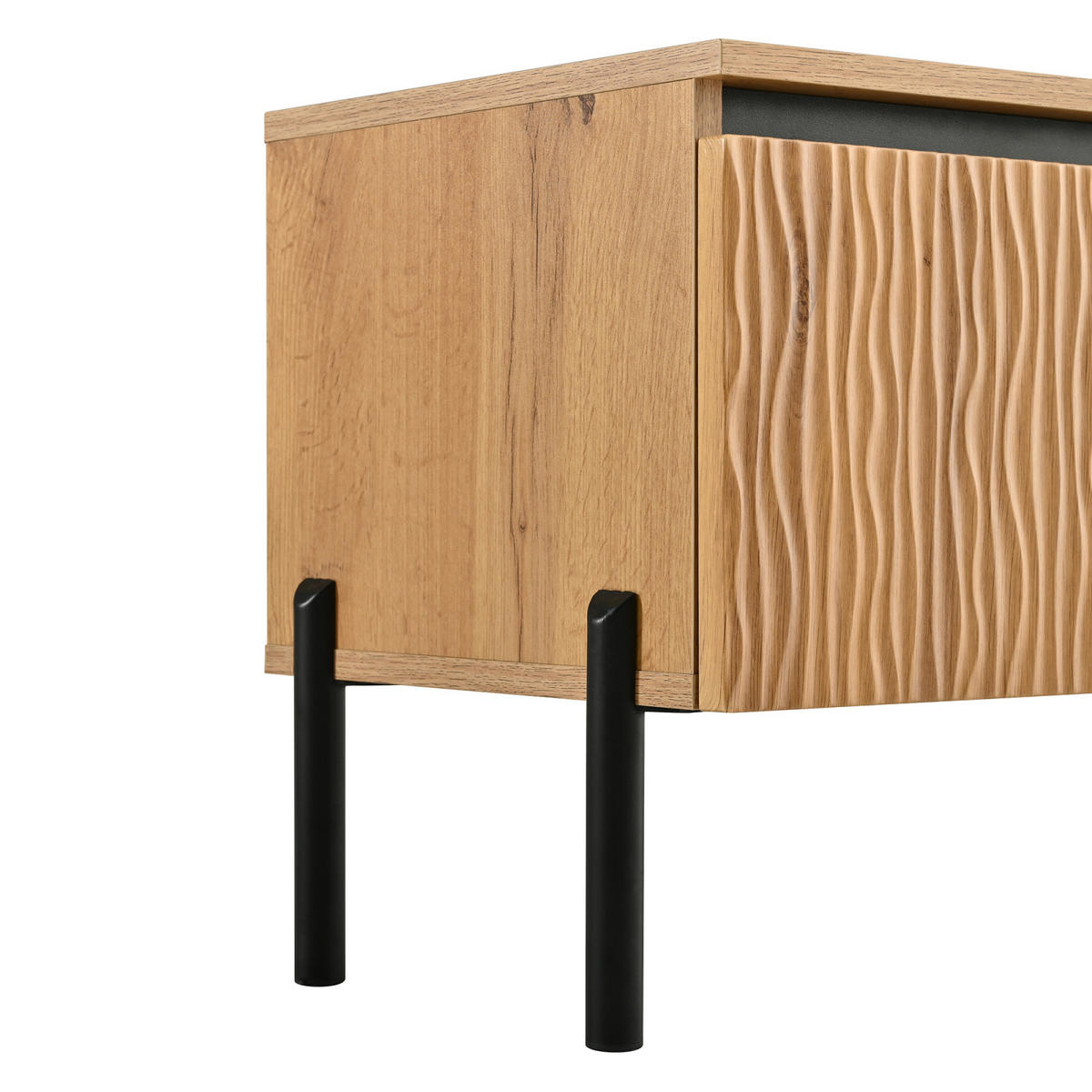 TV-LOWBOARD 180 cm Holzoptik mit Metallfüßen und Kabelaussparung - Naturfarben, Holz (180/43/35cm) - PARAFTA HOME