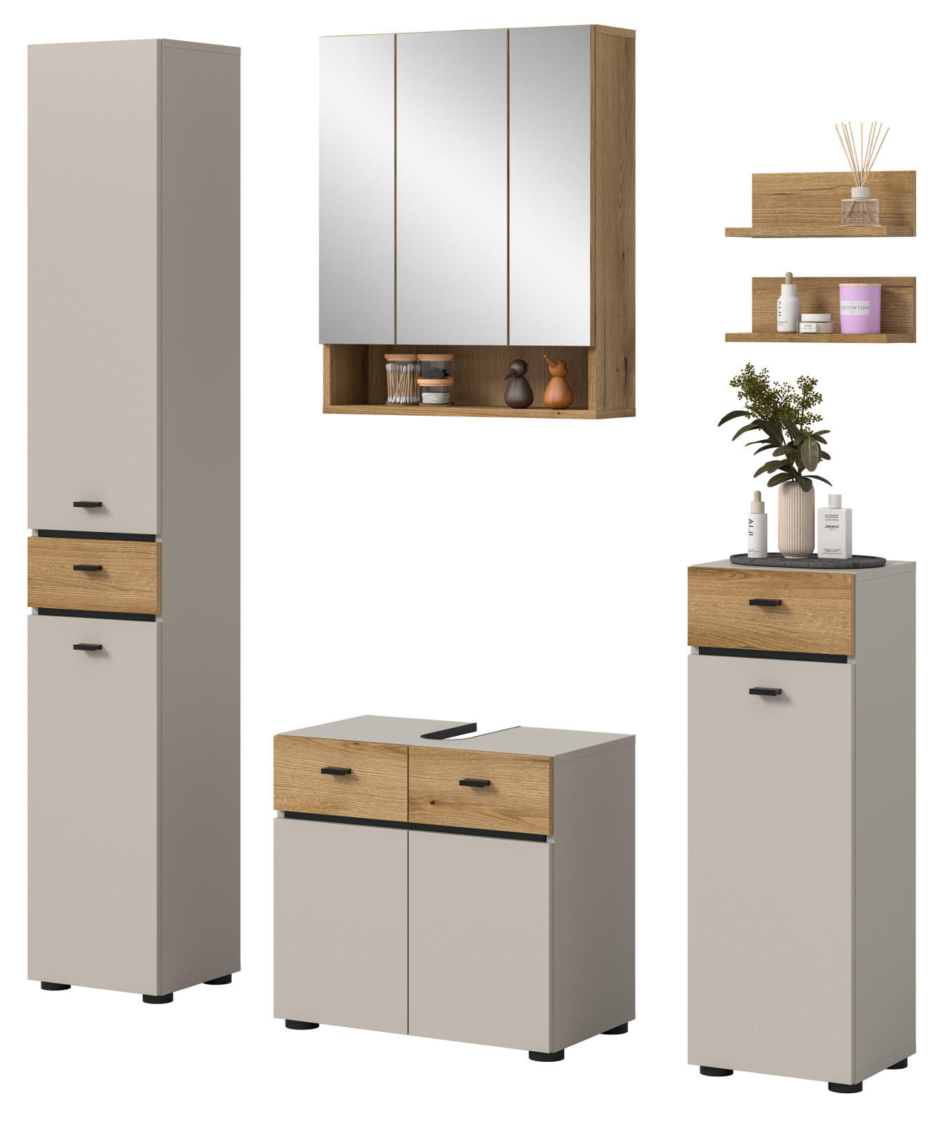 Inn.Furn Badmöbel-Set Kaschmir, Eiche 154x191x35 cm