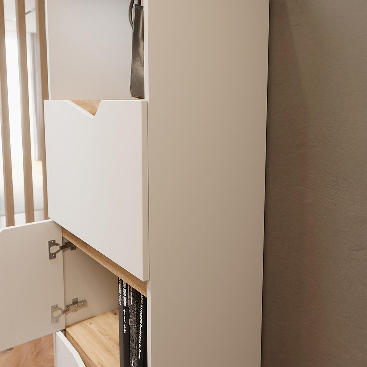 KREDENC Marelle Bílá/Artisan - bílá, kompozitní dřevo (60/169.5/38cm) - Vicco