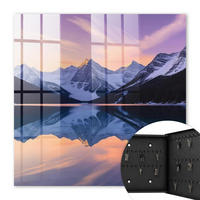 SCHLÜSSELBOX Schwarz 30x30 cm- Türöffnung nach rechts - Bergwelt - Lila, Metall (30/30/5cm) - TULUP