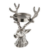 KERZENHALTER Oh My Deer für Stumpenkerzen - Silberfarben, Metall (18/11/21cm) - Butlers