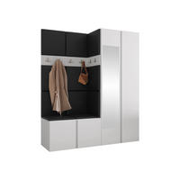 GARDEROBEN-SET Orion XII - Schwarz/Weiß, Holzwerkstoff/Kunststoff (158/186/46cm) - MIRJAN24