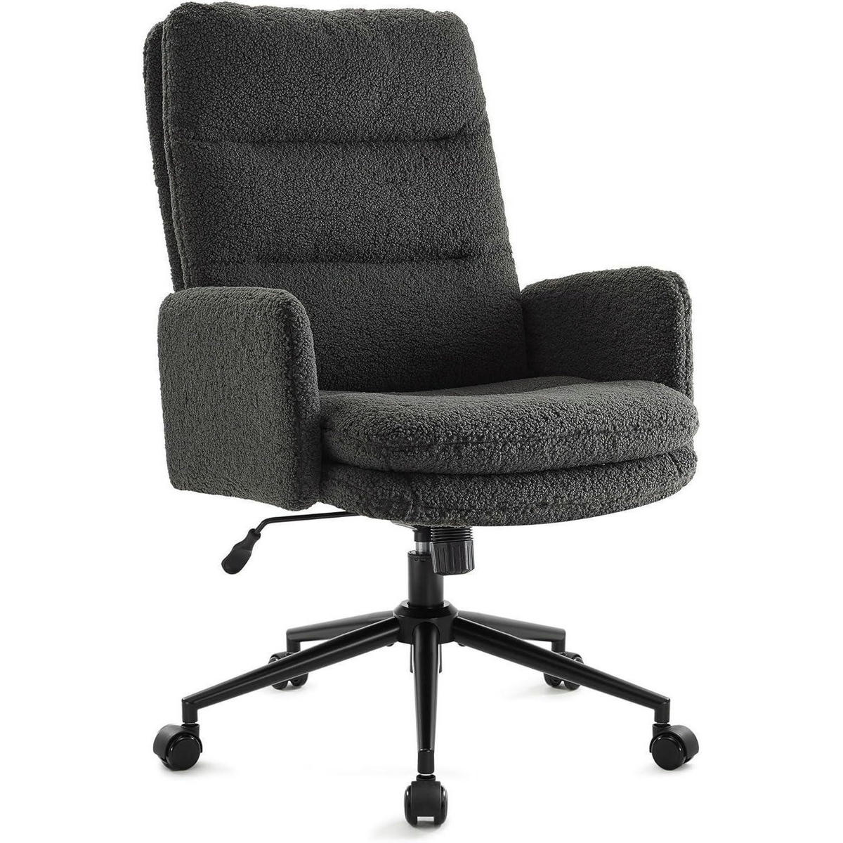 BÜROSTUHL mit Rollen Dunkelgrau - Anthrazit, Textil (72/106/72cm)