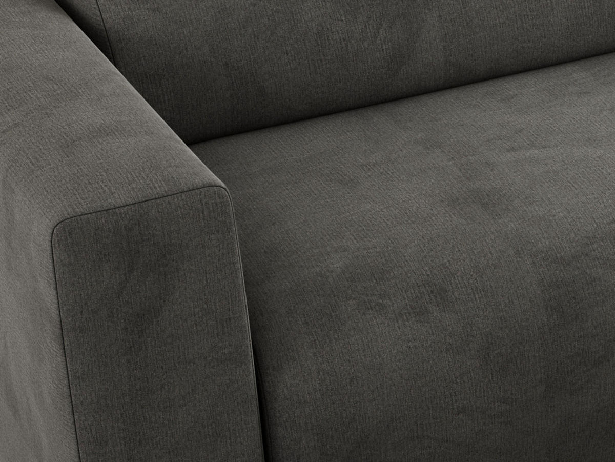 ECKSOFA PASADENA Dunkelgrau Velvet - Links Seite - Dunkelgrau/Schwarz, Kunststoff/Textil (288/180cm) - MKS