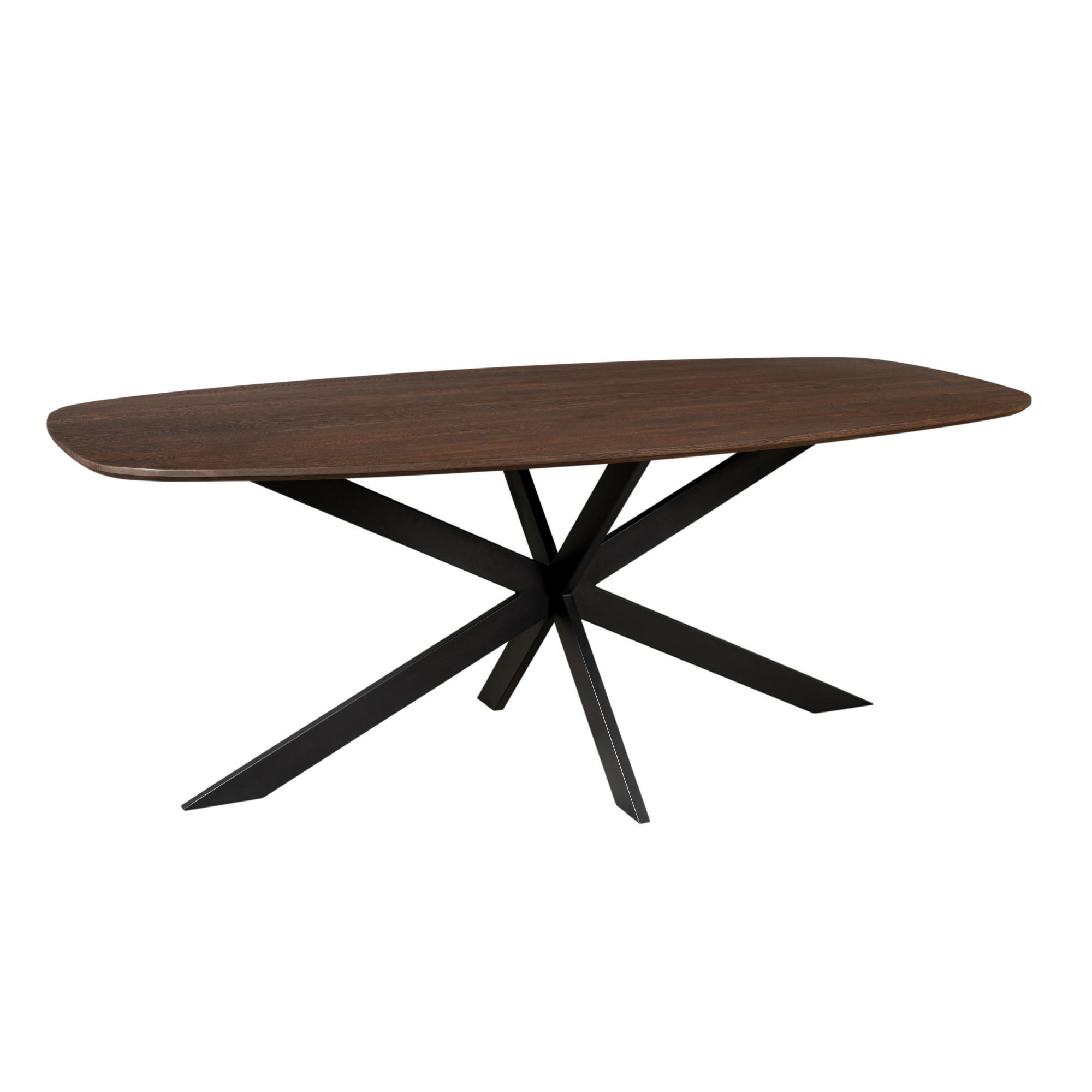 ESSTISCH Ferro Eichenholz Dänisches Oval 180 cm X 90 cm Braun - Braun, Holz (90/180/76cm) - Villa Möbel