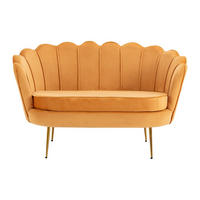 SOFA ohne Schlafmöglichkeit - 2 Personen - Samt, Stoff - Senffarben - - Dunkelgelb, Textil (124/78/73cm) - Vente-Unique