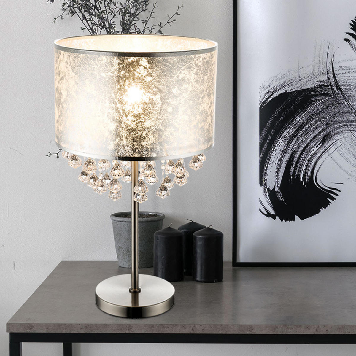 LED TISCHLEUCHTE AMY Weiß Metall - Weiß, Kunststoff (32/32/56cm) - Globo Lighting