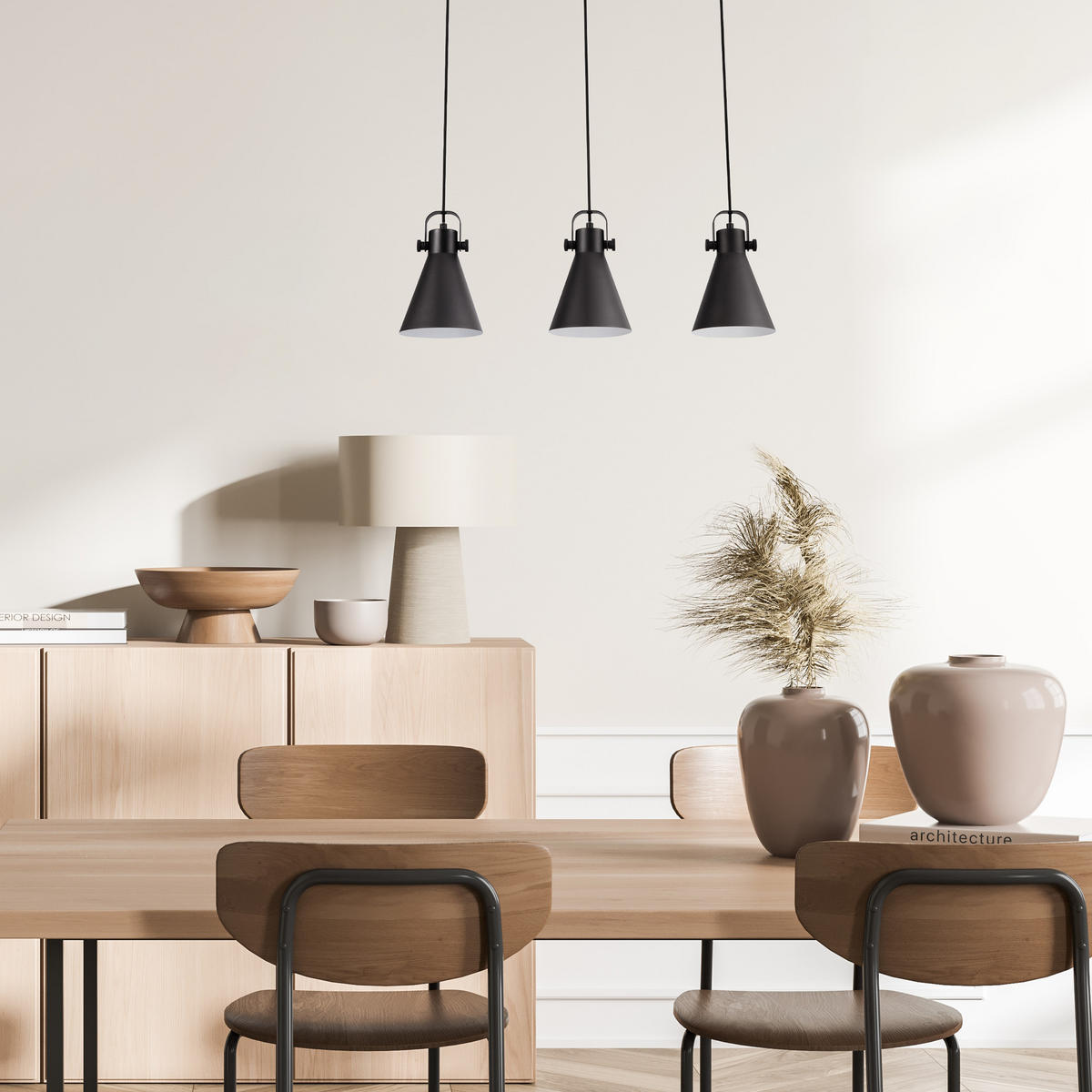 PENDELLEUCHTE Otto - Schwarz, Metall (16/16/25.4cm) - Paco Home