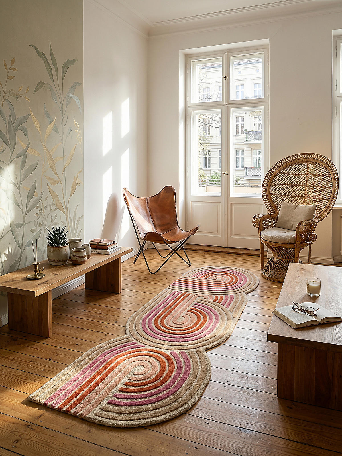 TEPPICH aus Wolle SOAR in Rosa, abstrakt, 80 x 300 cm - Rosa, Textil (300/80cm) - KADIMA DESIGN