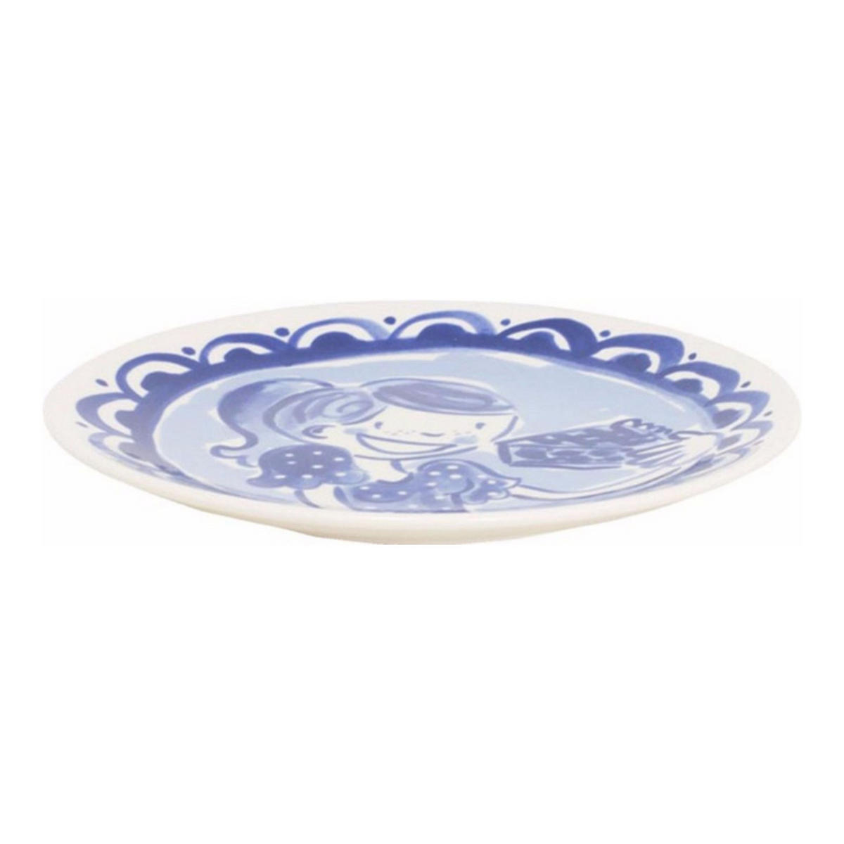 KUCHENTELLER Mädchen in Blau - 18cm - Blau, Keramik (18/18/2cm) - Blond Amsterdam