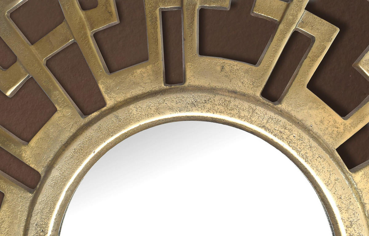 WANDSPIEGEL Rund Metall Gold 60 cm Art déco Stil - Goldfarben, Glas (60/60/3cm) - KADIMA DESIGN