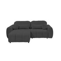 ECKSCHLAFSOFA mit Schlaffunktion und Bettkasten, beidseitig montierbar - Schwarz Hochglanz/Schwarz, Holz/Kunststoff (260/192cm) - ed exciting design