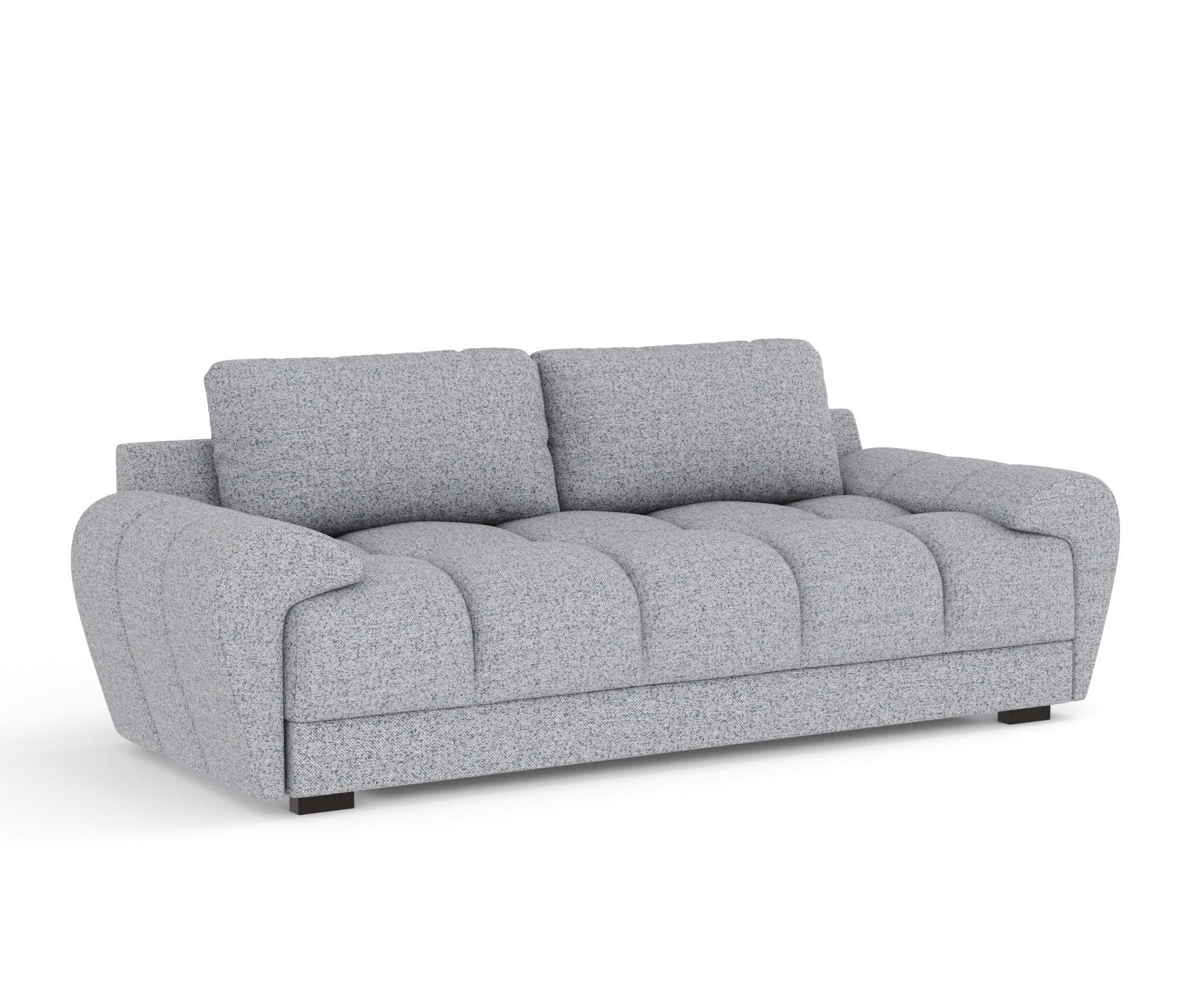 3-SITZER SOFA Peebles Grau Webstoff - Schwarz/Grau, Holz/Holzwerkstoff (244/90/101cm) - Maison de Reve