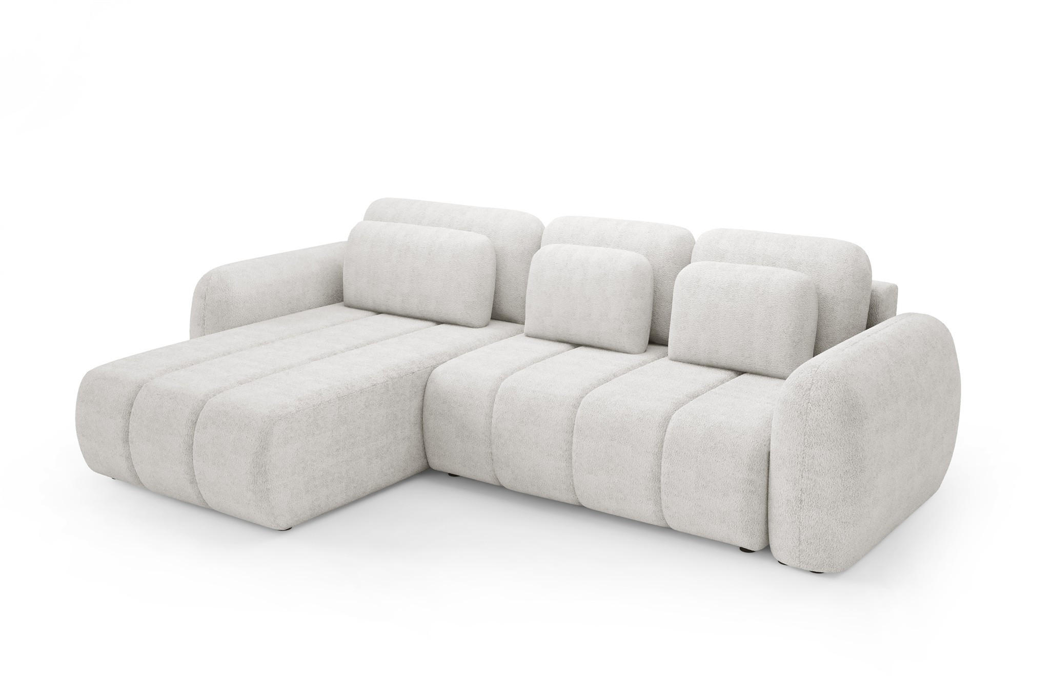 ECKSOFA Caria Mit Schlaffunktion - Weiß, Holzwerkstoff/Textil (304/190cm) - Fun Möbel