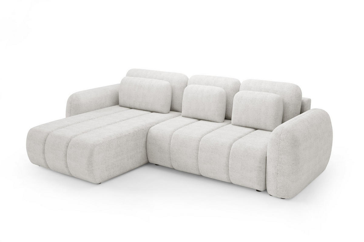 ECKSOFA Caria Mit Schlaffunktion - Weiß, Holzwerkstoff/Textil (304/190cm) - Fun Möbel