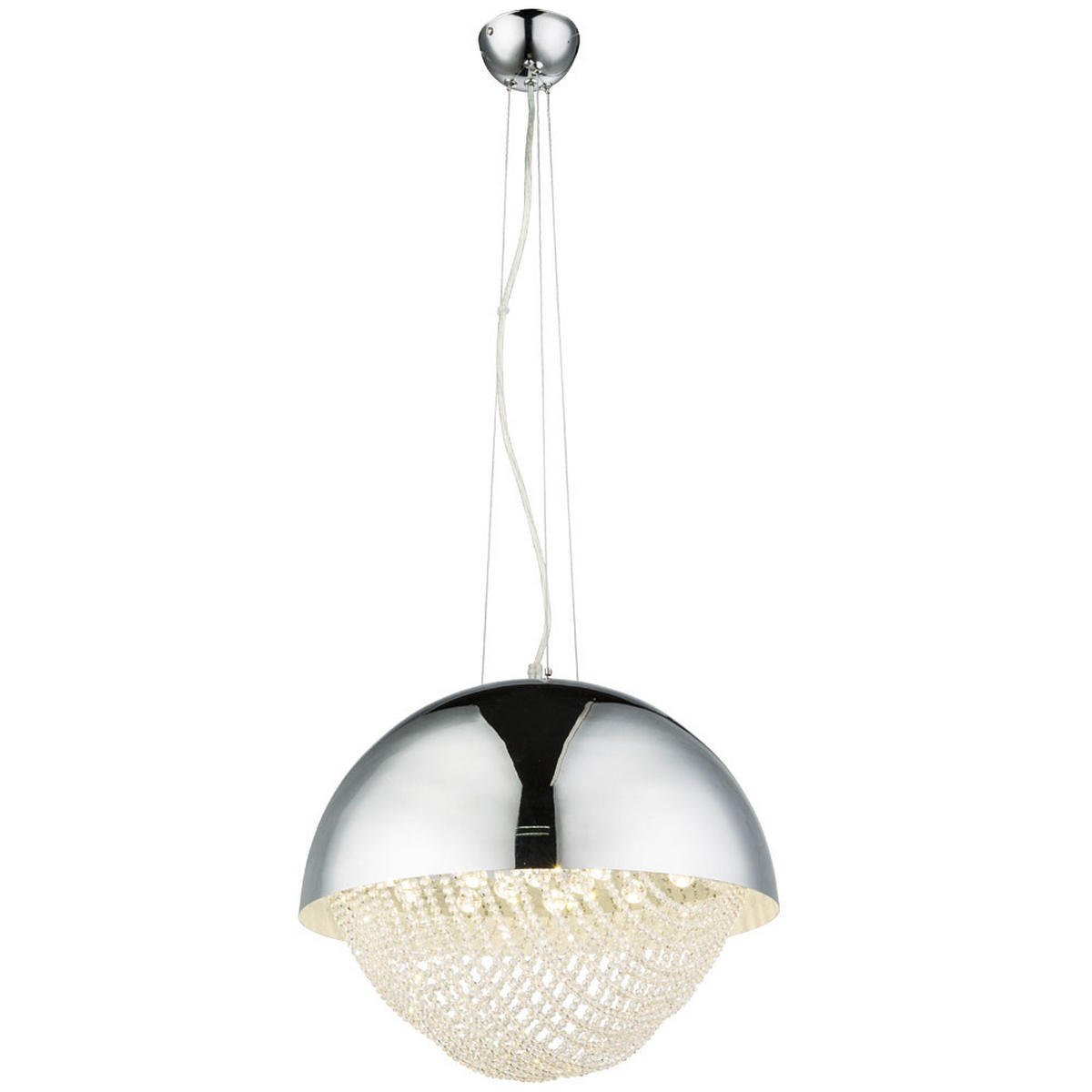 LED HÄNGELEUCHTE Kristalloptik Silber Chrom - Silberfarben, Metall (40/40/120cm) - Globo Lighting