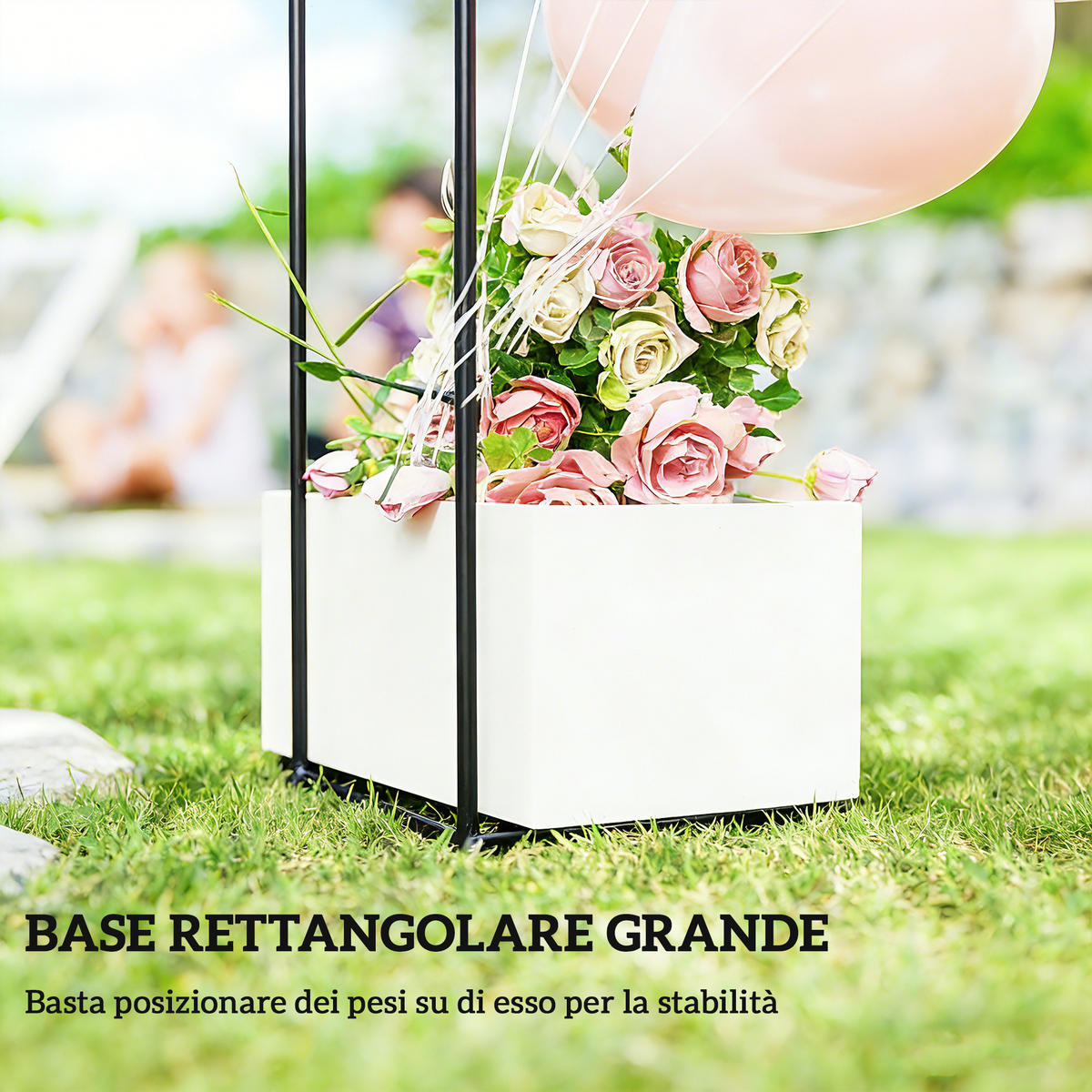 GARTENBOGEN,METALL Hochzeit Event,schwarz - Schwarz, Metall (23/12/62cm) - Vallsero