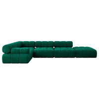 ECKSOFA modulares Sofa Felto-L2 - 380x190x70 cm Dunkelgrün Velours - Dunkelgrün, Holzwerkstoff/Textil (380/190cm) - ALTDECOR